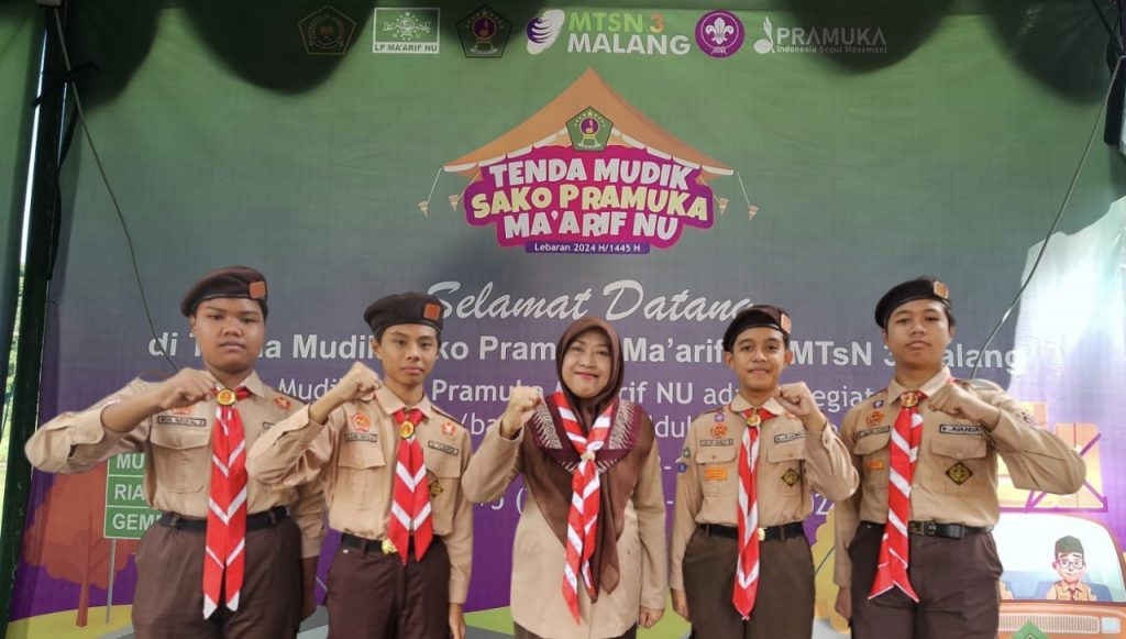 Posko Mudik Sako Pramuka Maarif NU MTsN 3 Malang