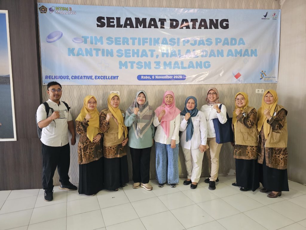SERTIFIKASI KANTIN DENGAN PJAS AMAN OLEH BBPOM SURABAYA