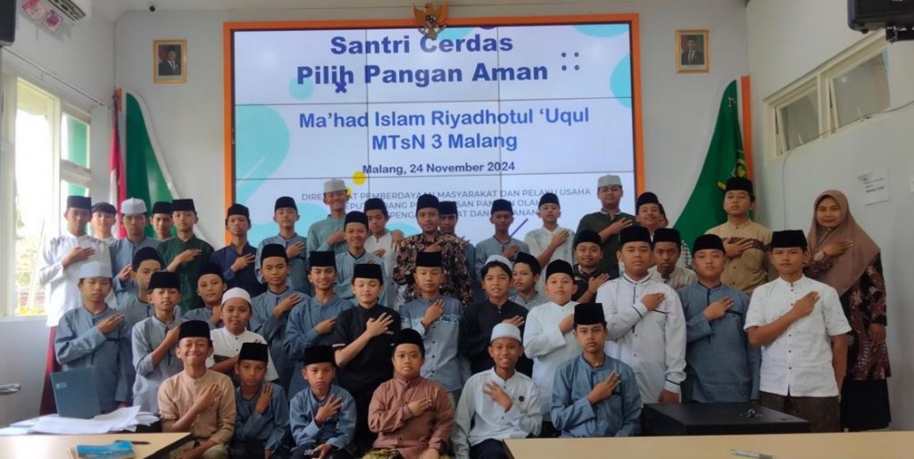 Kegiatan Penguatan PJAS Aman Kepada Santri Putra Putri Ma’had Islam Riyadhotul ‘Uqul MTsN 3 Malang