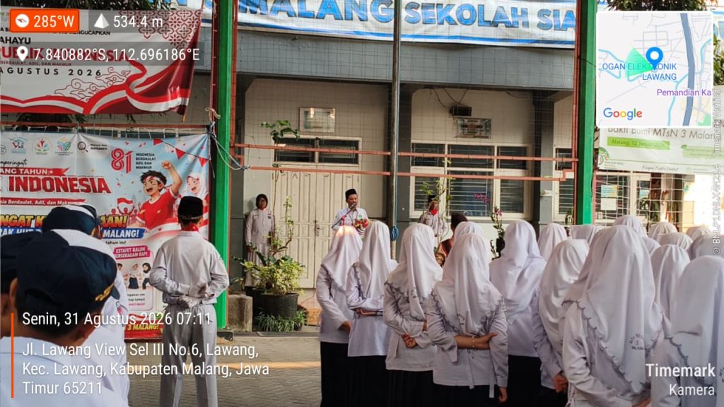 Gaungkan Komitmen Bersama, MTsN 3 Malang Gelar Sosialisasi Zona Integritas Saat Upacara Bendera
