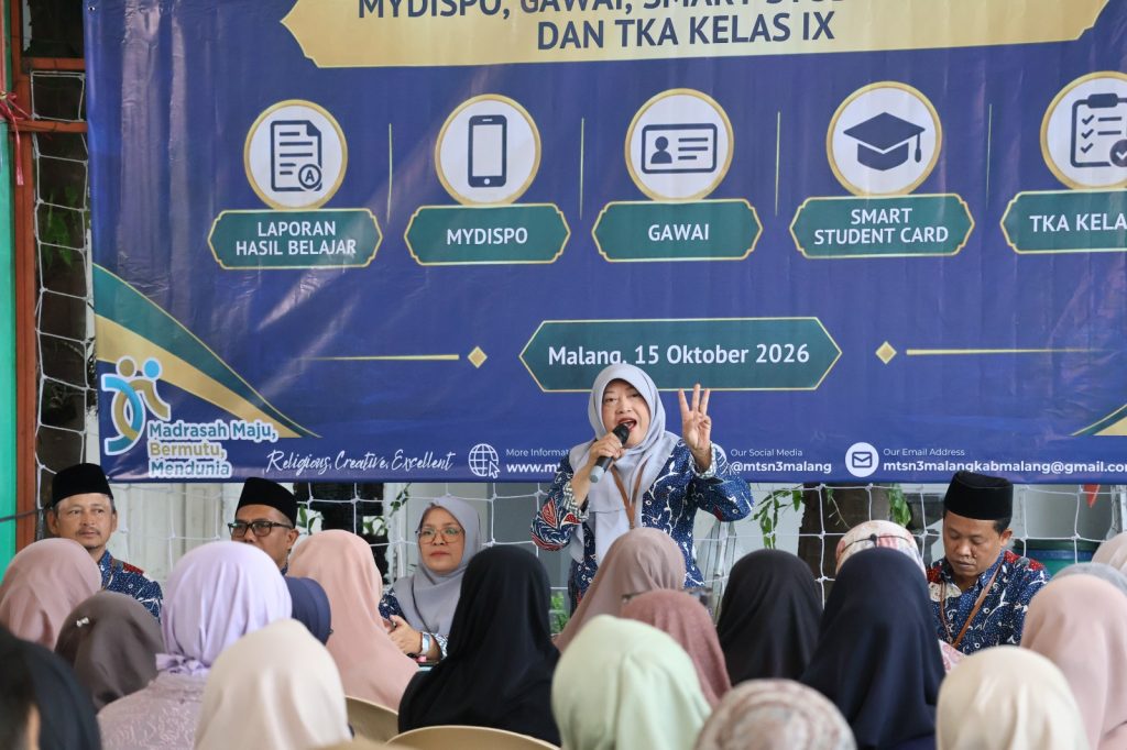 Perkuat Sinergi dan Inovasi Pendidikan, MTsN 3 Malang Gelar Penyerahan Laporan Hasil Belajar dan Sosialisasi Program Unggulan